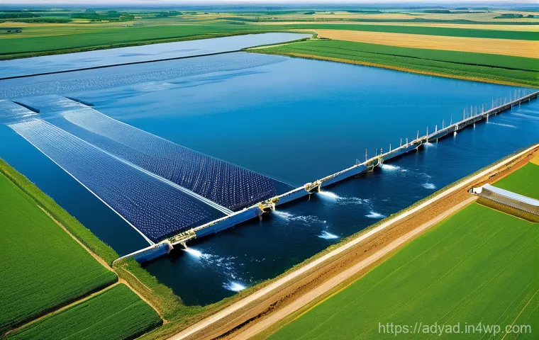 물 자원 관리와 경제적 기회 - **Water's Economic Pillars: The Blue Gold Era**
    A vibrant and diverse scene illustrating water a...