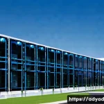 물 안보와 생태계 서비스 - **Prompt:** A futuristic, gleaming semiconductor factory or AI data center, with visible intricate p...